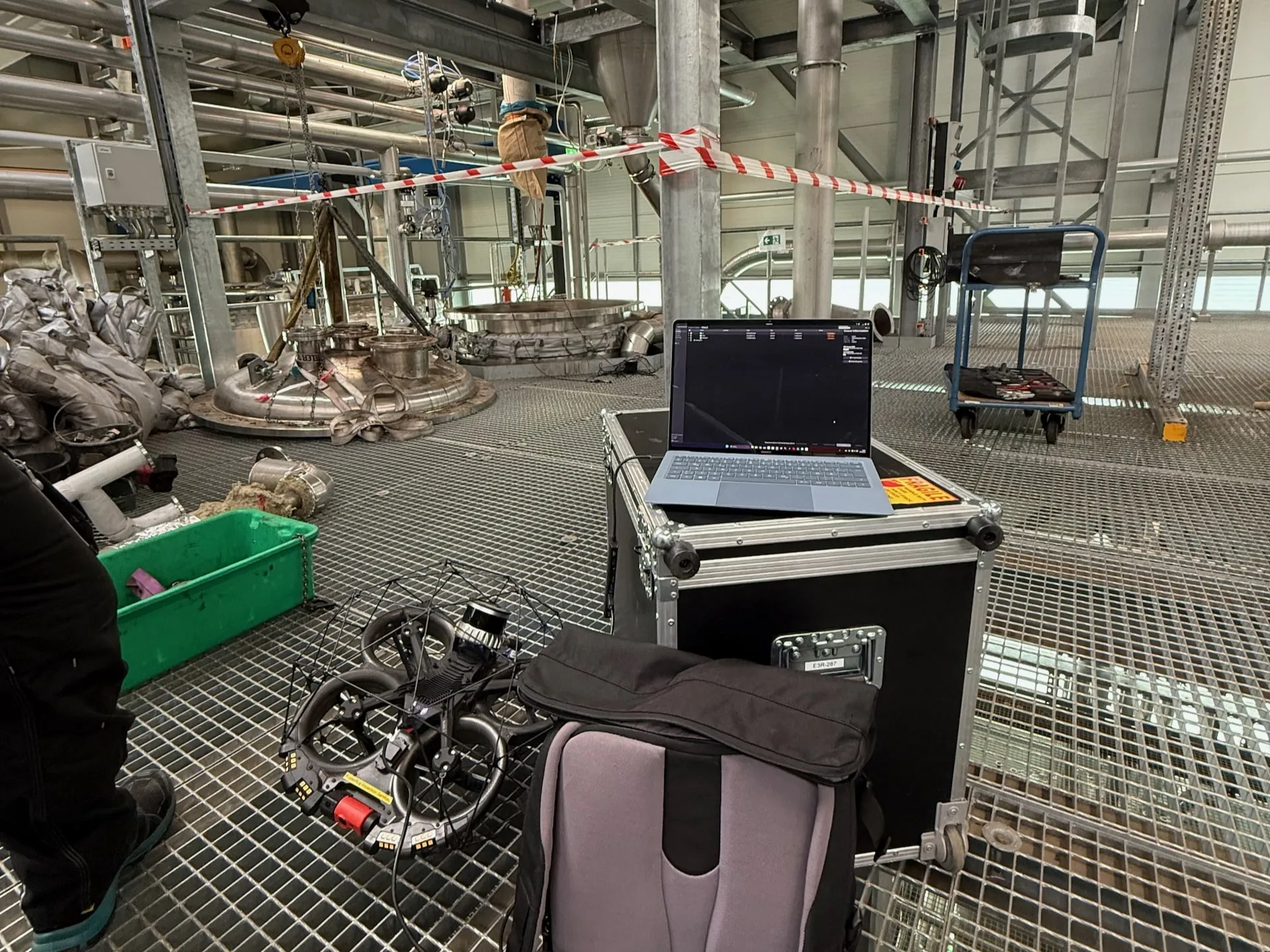 Kopterflug Inspektionsteam bei der Arbeit