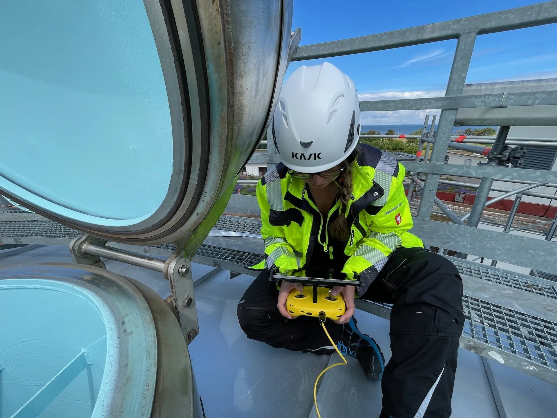 Kopterflug Inspektionsteam bei der Arbeit
